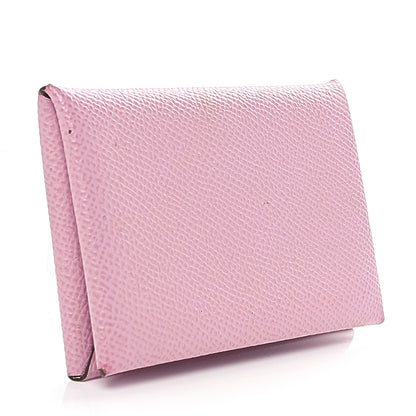Hermes Epsom Horseshoe Calvi Card Case Mauve Sylvestre Craie 3 of 12