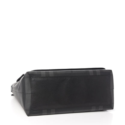 Burberry Smoked Check Logo Graphic Burleigh Messenger Bag Black 3 of 10