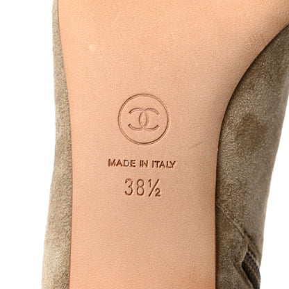 Chanel Suede Calfskin CC Cutout Short Boots 38.5 Beige 8 of 9