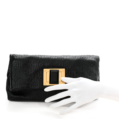 Louis Vuitton Calfskin Quilted Monogram Altair Clutch Black 2 of 7