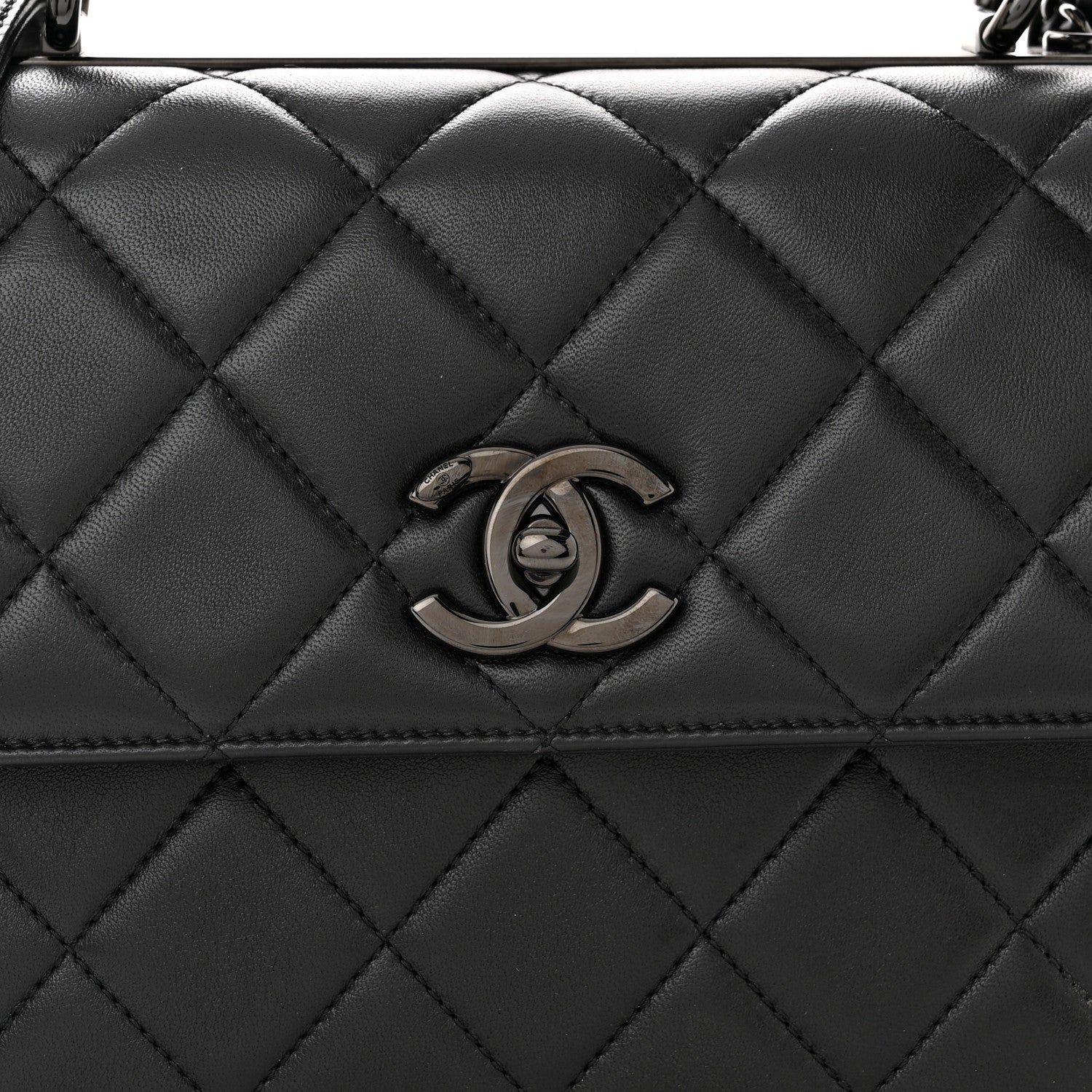 Chanel Lambskin Quilted Small Trendy CC Dual Handle Flap Bag So Black 8 of 14