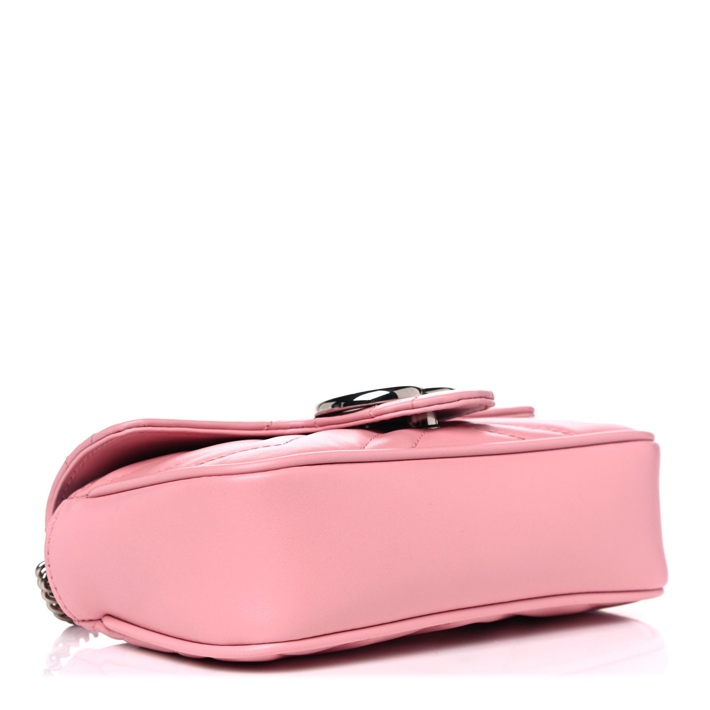 Calfskin Matelasse Super Mini GG Marmont Shoulder Bag Wild Rose