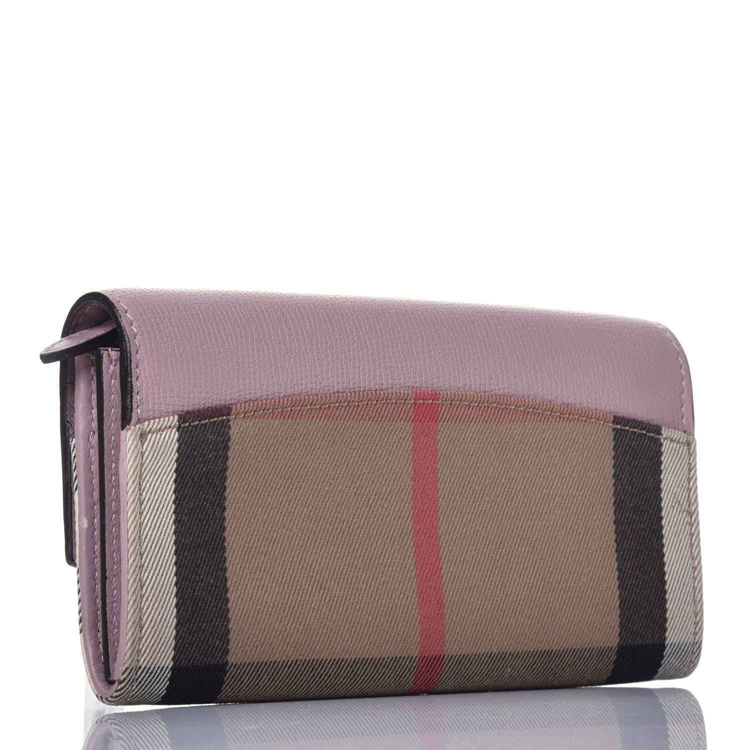 Burberry Calfskin House Check Porter Continental Wallet Pale Orchid 3 of 11
