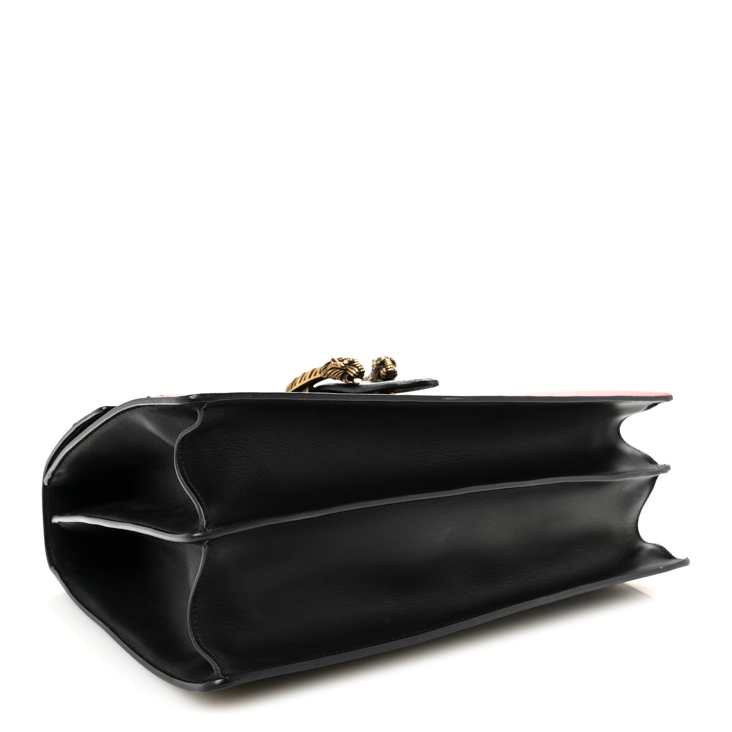 Gucci Calfskin Bamboo Web Large Dionysus Top Handle Bag Black Bright Evergreen Hibiscus Red 4 of 10