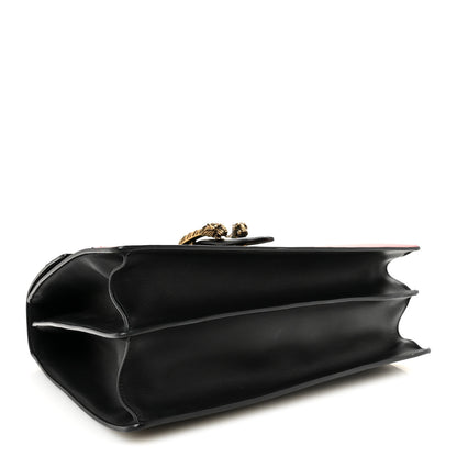 Gucci Calfskin Bamboo Web Large Dionysus Top Handle Bag Black Bright Evergreen Hibiscus Red 4 of 10