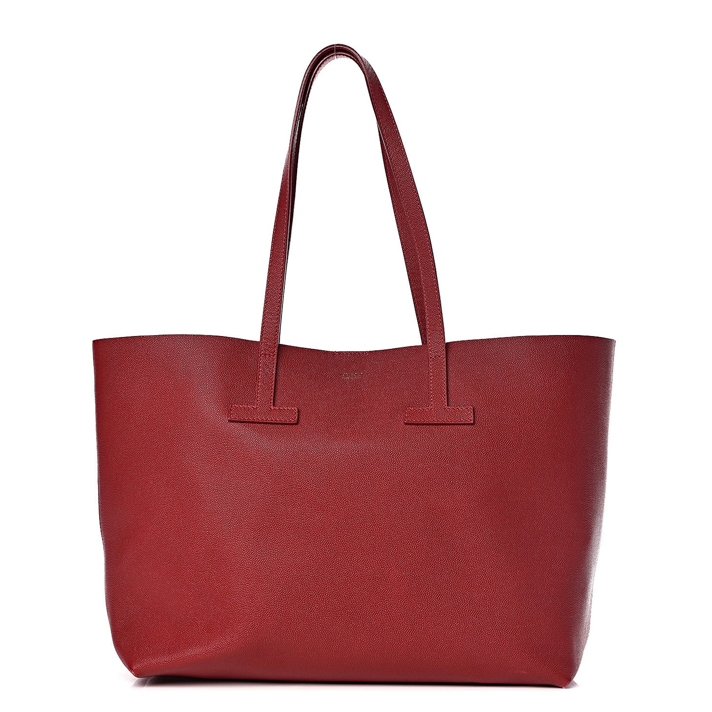 Grained Calfskin Small T Tote Red