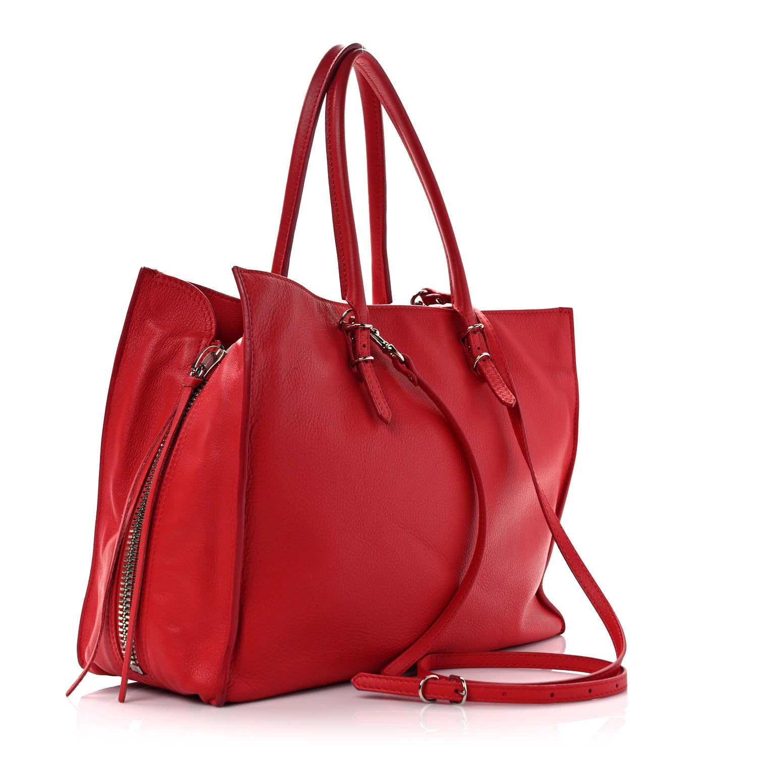 Balenciaga Veau Papier B4 Zip Around Tote Rouge Tango 3 of 11