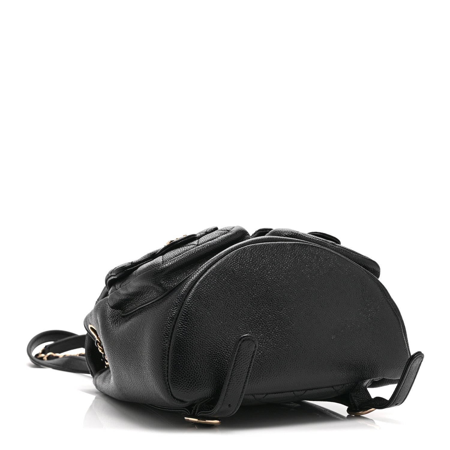 Chanel Shiny Caviar Quilted Medium Duma Pockets Drawstring Backpack Black 3 of 9