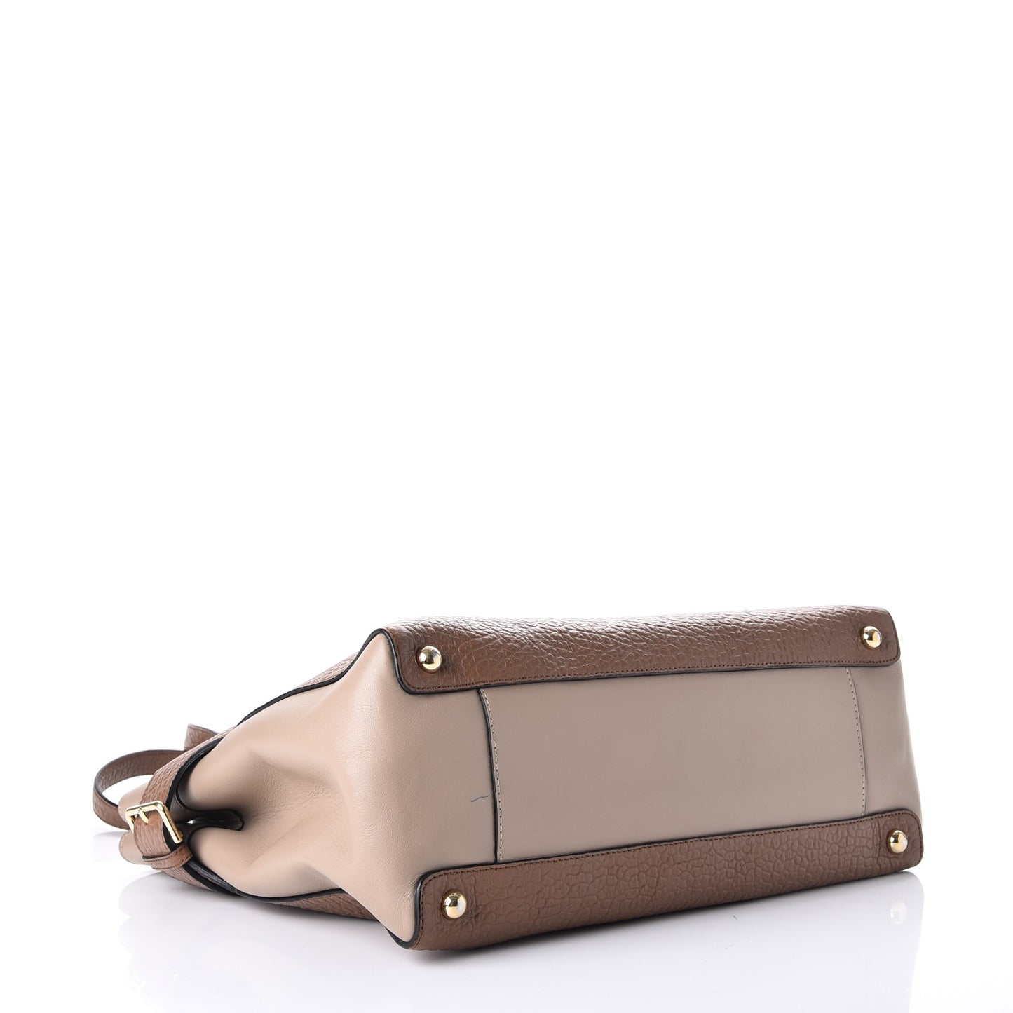 Heritage Grain Smooth Calfskin Large Clarborough Tote Sepia Brown Honey