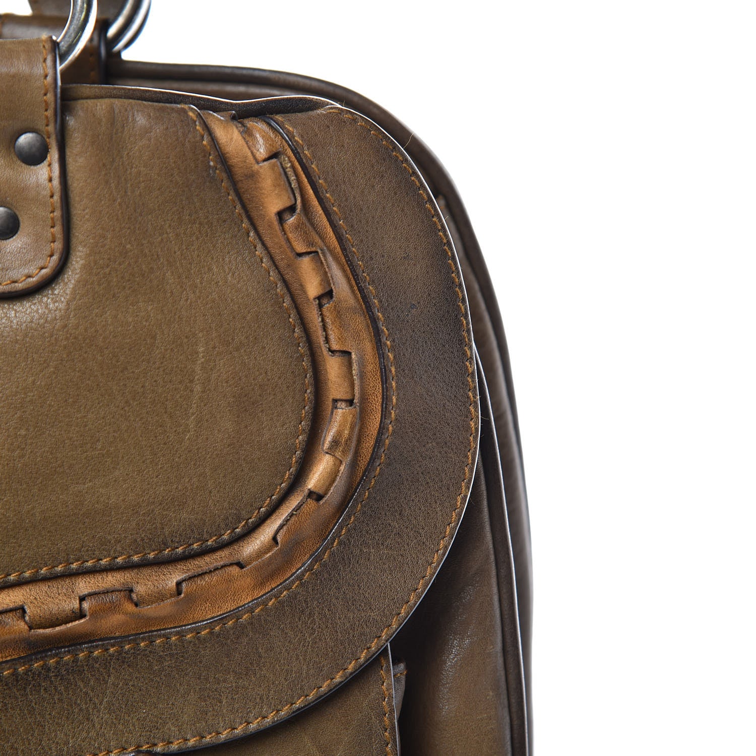 Christian Dior Calfskin Medium Gaucho Double Saddle Bag Green 17 of 19