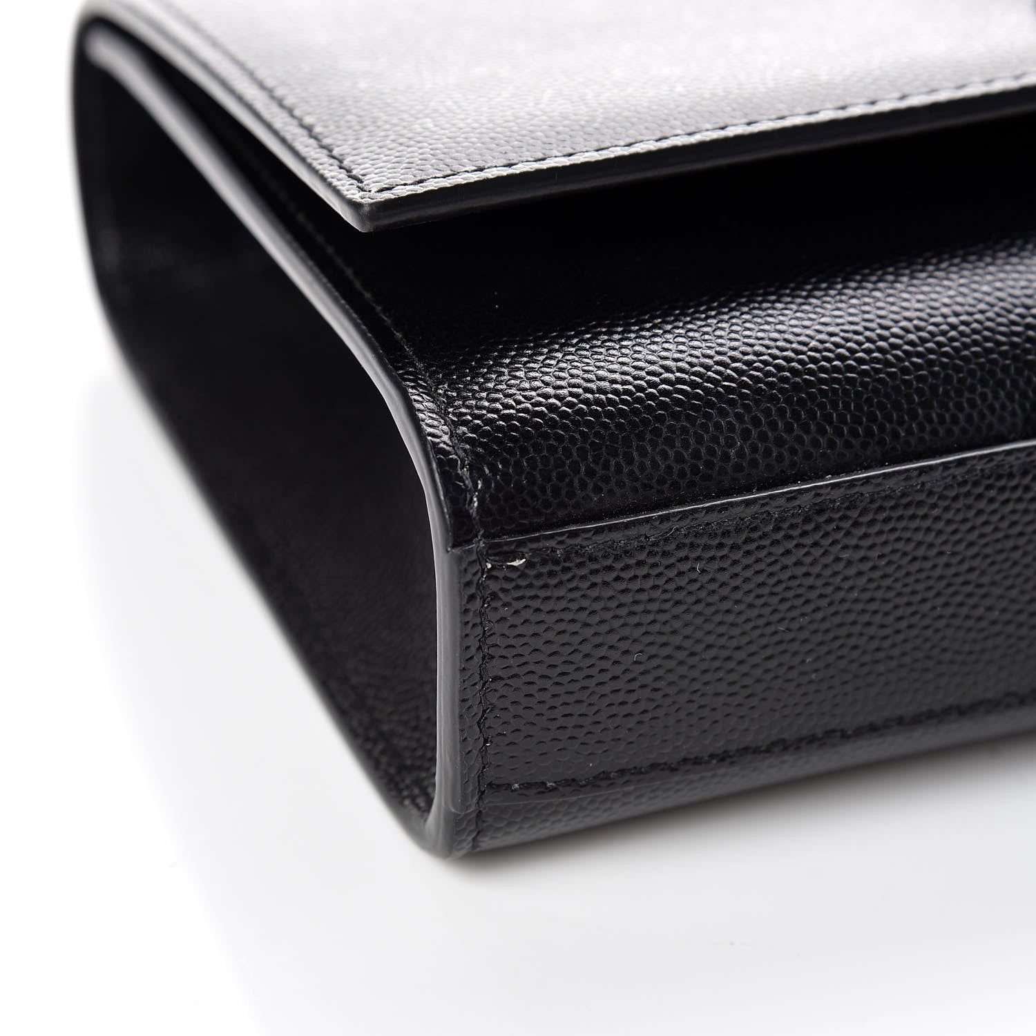 Saint Laurent Grain De Poudre Small Monogram Kate Satchel Black 5 of 9