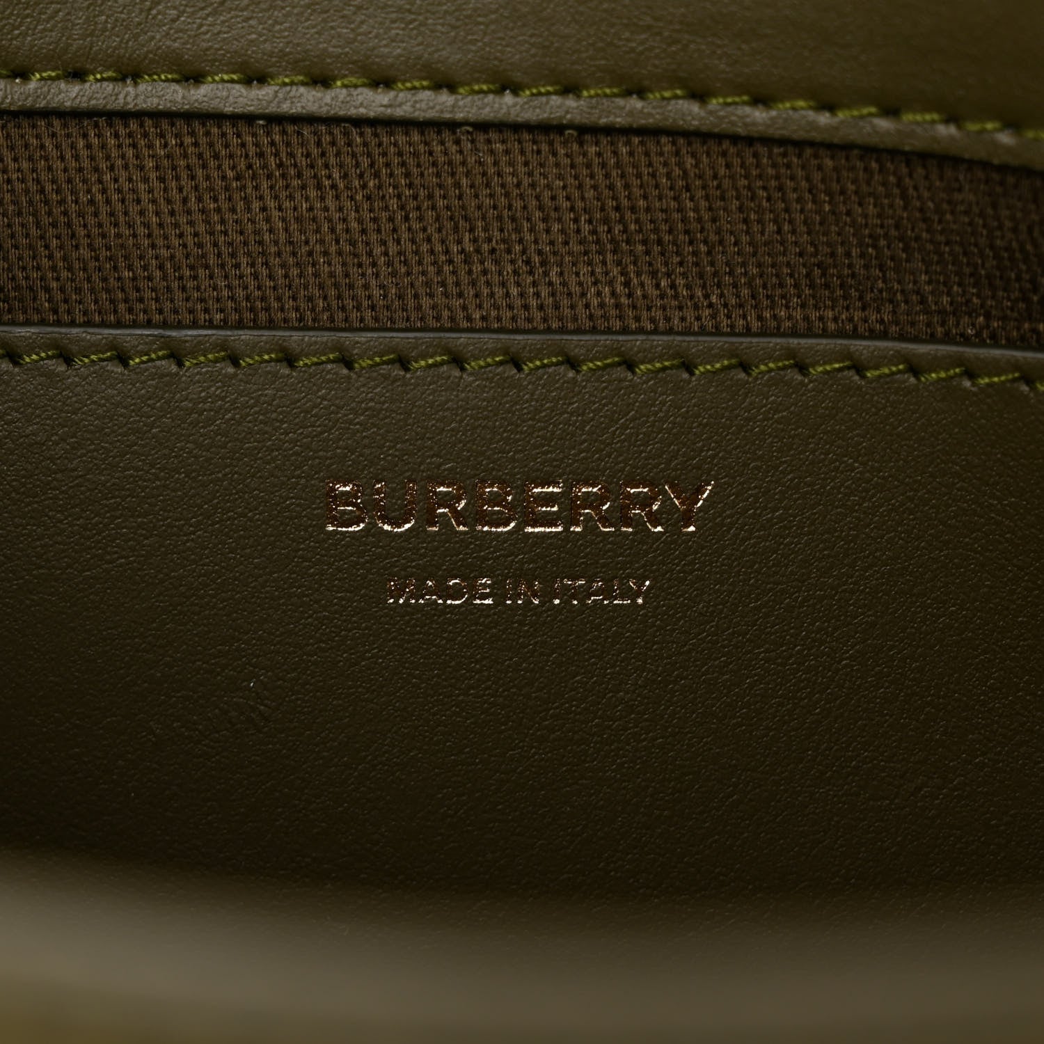 Burberry Coated Canvas Calfskin Vintage Check Note Top Handle Shoulder Bag Olive Green 6 of 10