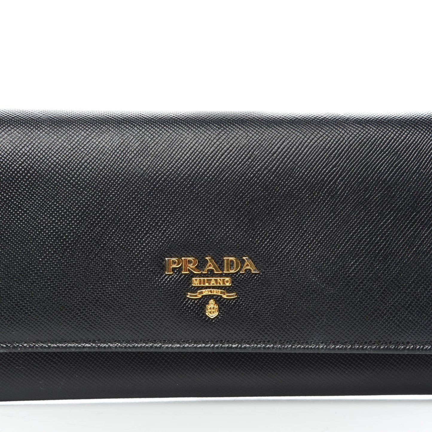 Saffiano Colour Continental Flap Wallet Black Peonia
