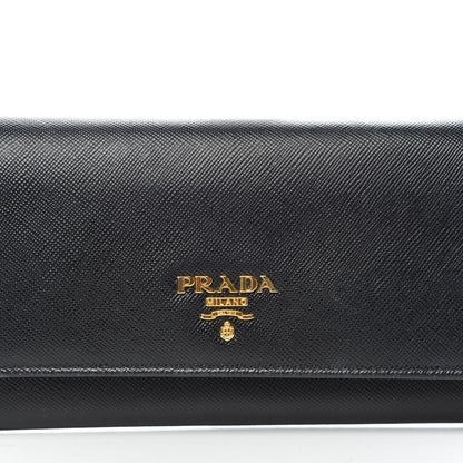 Prada Saffiano Colour Continental Flap Wallet Black Peonia 8 of 11