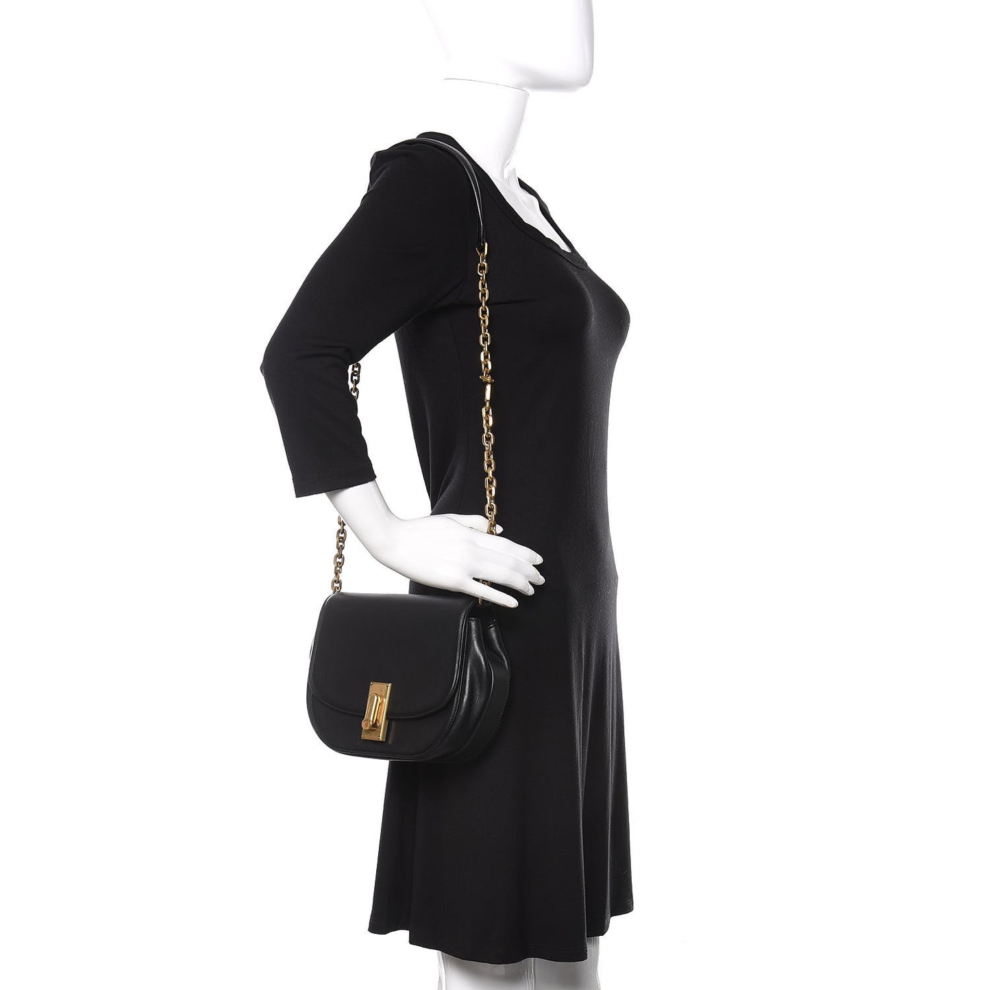 Calfskin West End Jane Saddle Bag Black