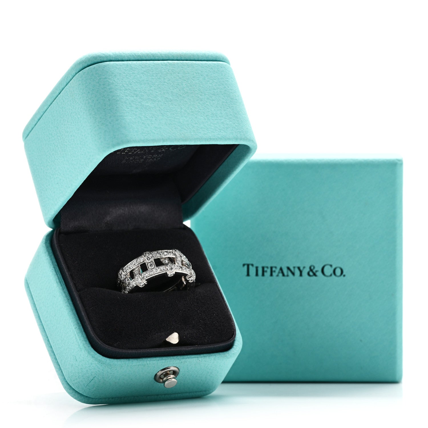 Tiffany Platinum Diamond Weave Band Ring 50 5.5 6 of 6
