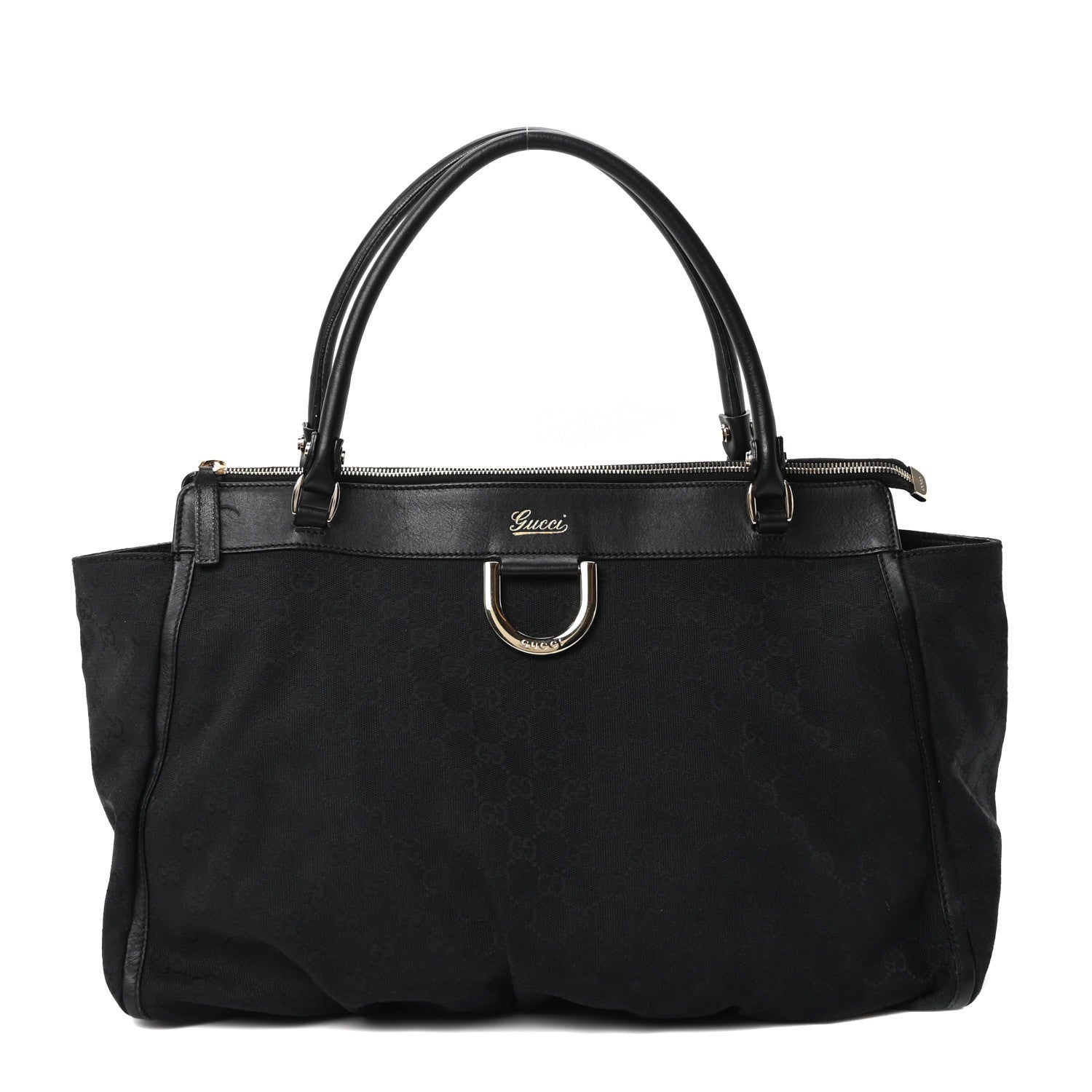 Gucci Monogram D Gold Tote Black 2 of 19