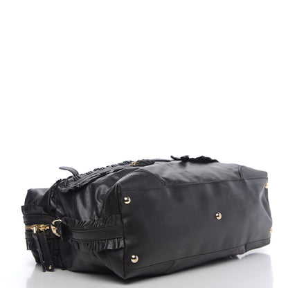 Gucci Calfskin Ruffle Medium Sabrina Boston Tote Black 4 of 11