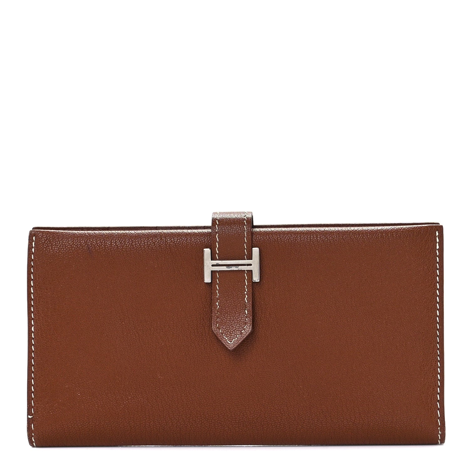 Hermes Chevre Mysore Bearn Gusset Wallet Gold 1 of 13