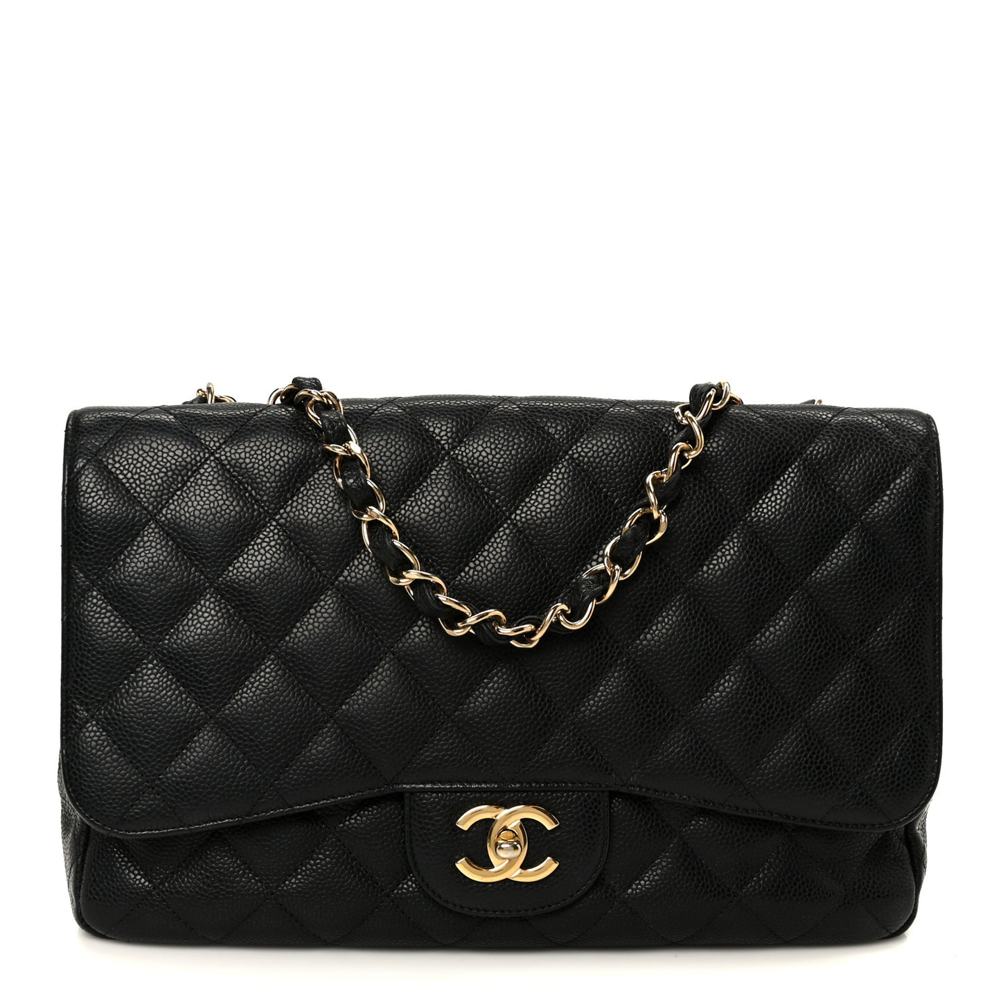 Caviar Quilted Jumbo Single Flap Black