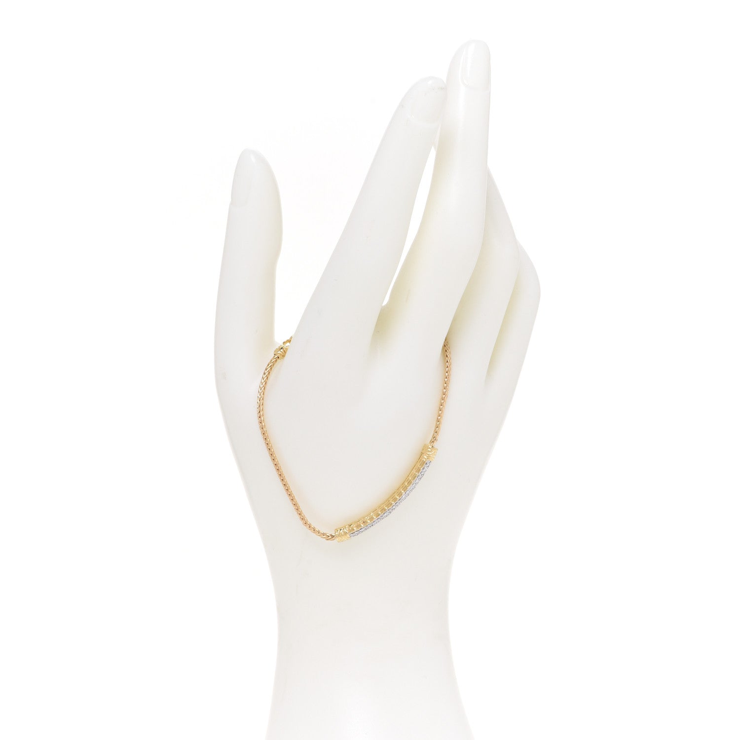 John Hardy 18K Yellow Gold Diamond Classic Chain Station Bracelet 2 of 5