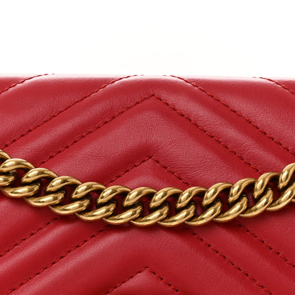 Gucci Calfskin Matelasse Small GG Marmont Shoulder Bag Hibiscus Red 8 of 13