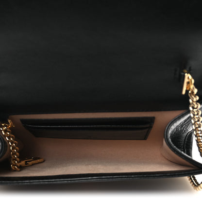 Gucci Textured Calfskin Web Mini Rajah Slim Flap Shoulder Bag Black 5 of 11