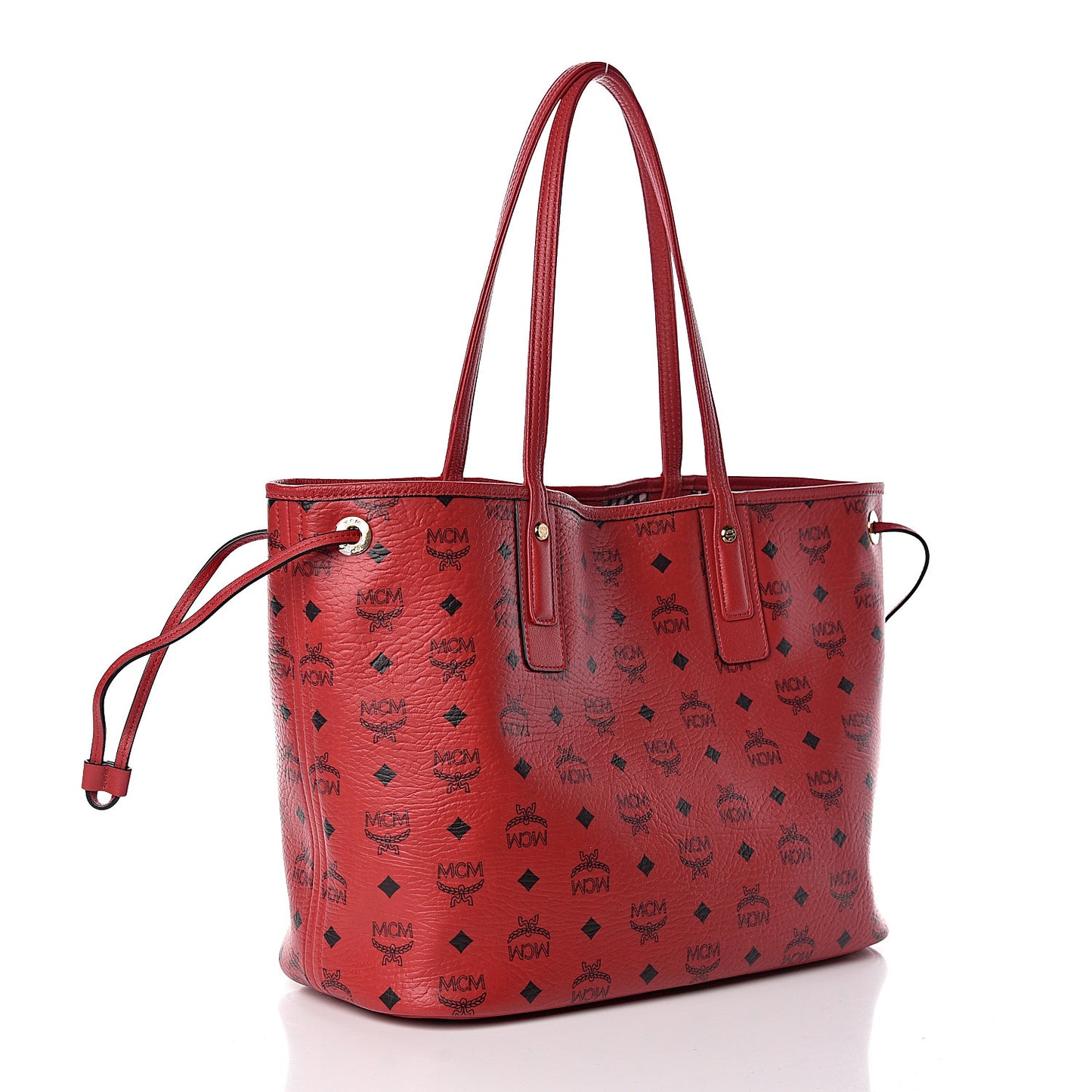 Visetos Medium Liz Reversible Shopper Tote Ruby Red