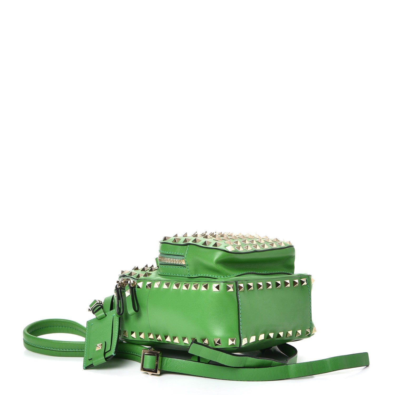 Valentino Garavani Calfskin Mini Rockstud All Over Backpack Green 5 of 10