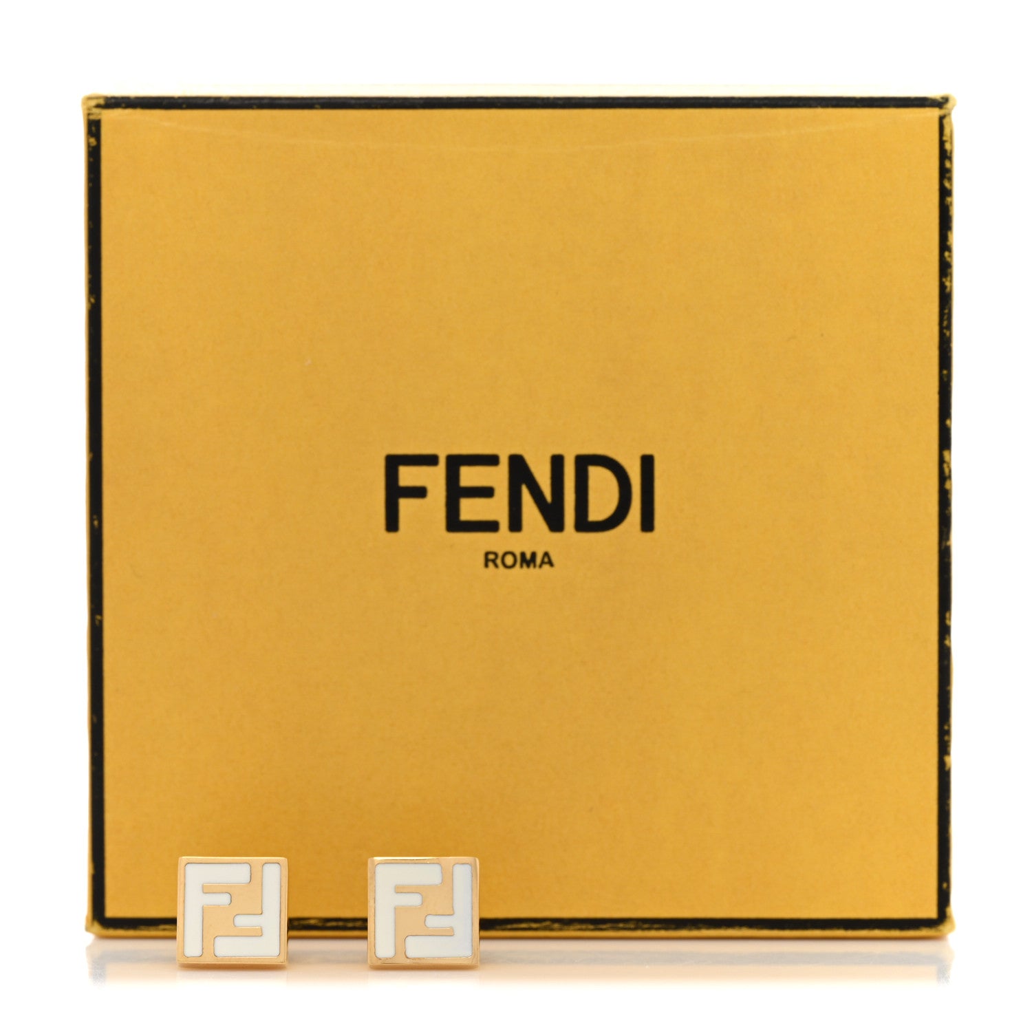 Fendi Metal Forever Fendi Earrings Gold White 6 of 6
