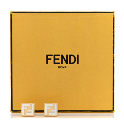 Fendi Metal Forever Fendi Earrings Gold White 6 of 6