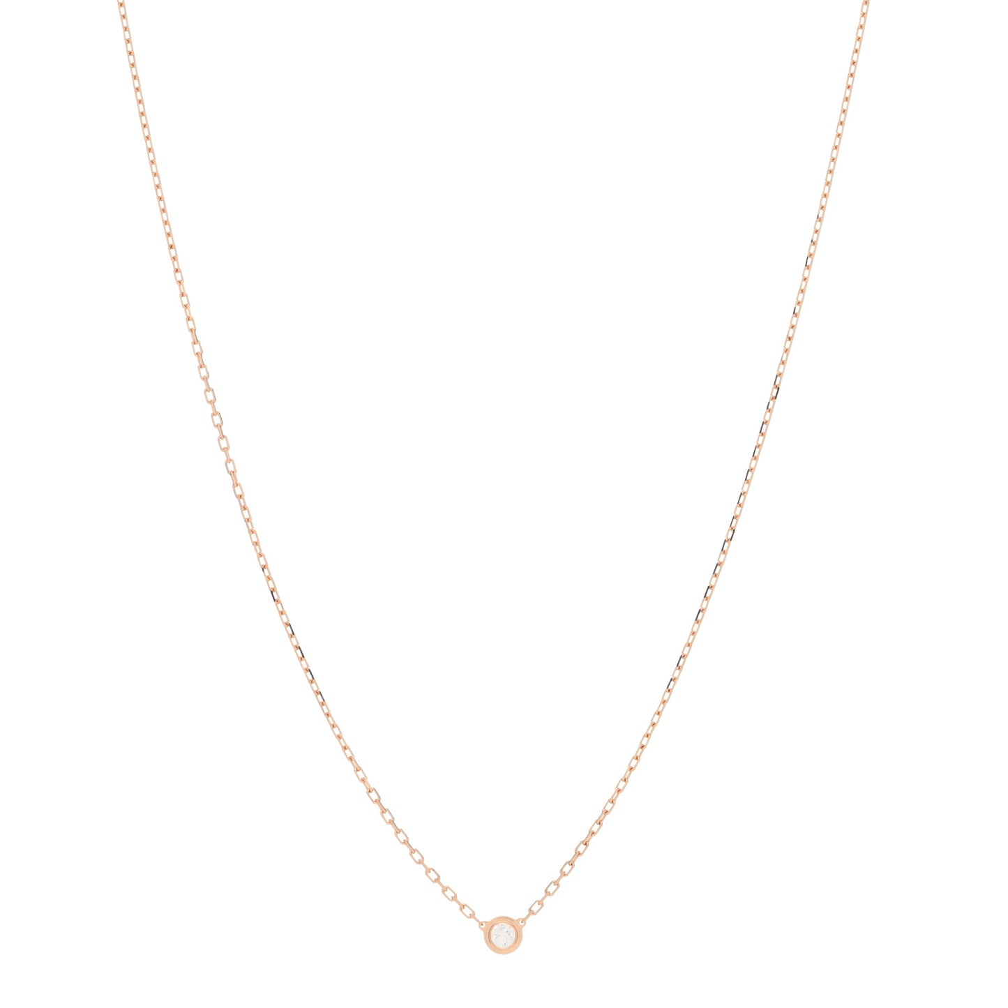 18K Pink Gold Diamond SM D'Amour Pendant Necklace