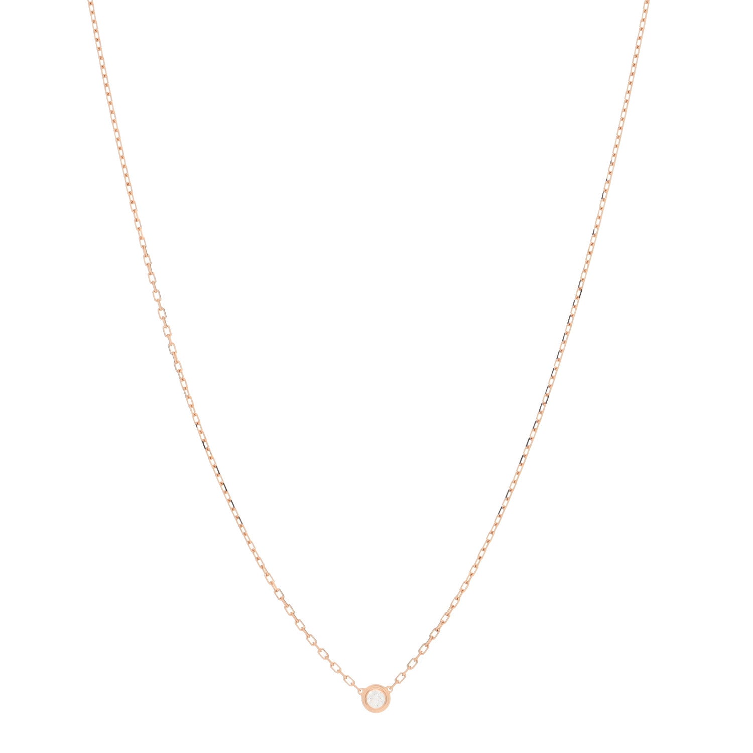 Cartier 18K Pink Gold Diamond SM D'Amour Pendant Necklace 1 of 4