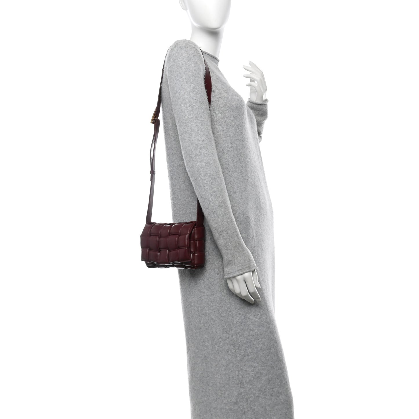 Nappa Maxi Intrecciato Small Padded Cassette Crossbody Bag Barolo