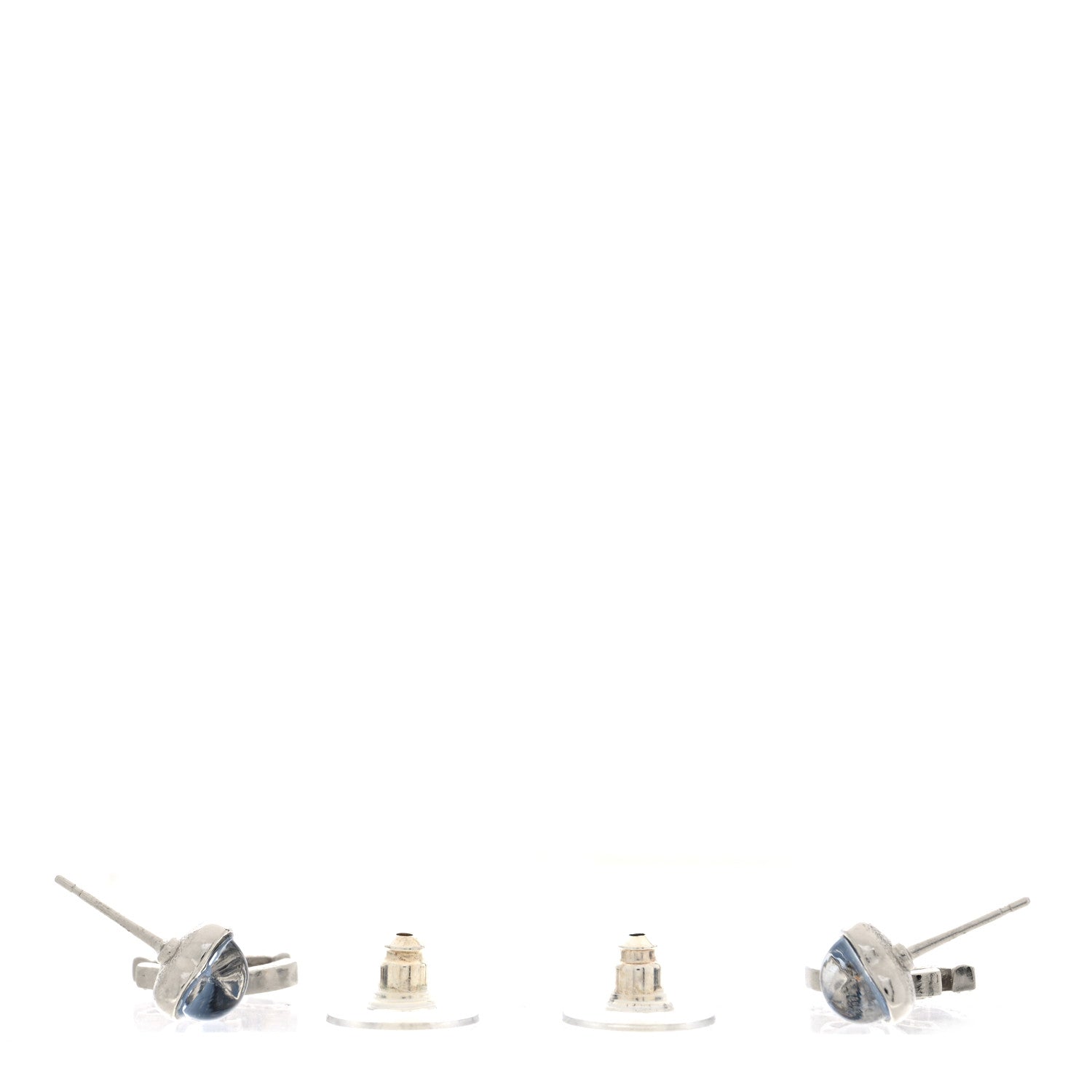 Chanel Crystal Resin CC Heart Drop Earrings Silver Blue 3 of 5