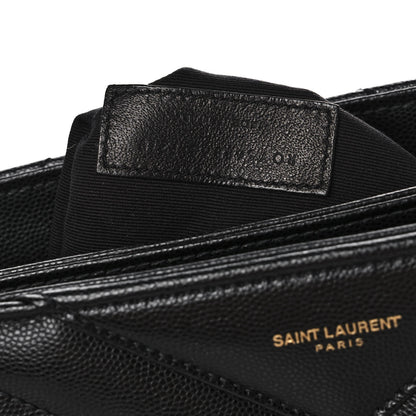 Saint Laurent Grain De Poudre Matelasse Chevron Small Tribeca Shopping Bag Black 7 of 11