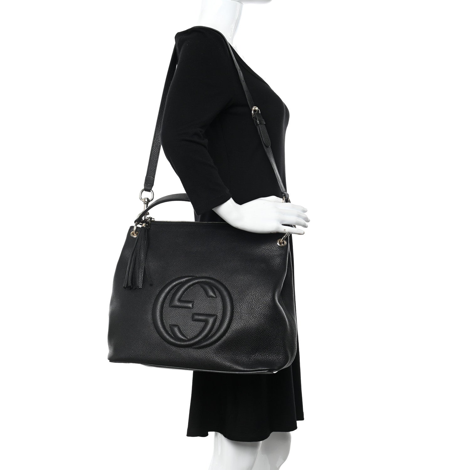 Gucci Pebbled Calfskin Large Soho Hobo Black 2 of 9