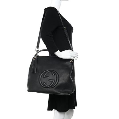 Gucci Pebbled Calfskin Large Soho Hobo Black 2 of 9