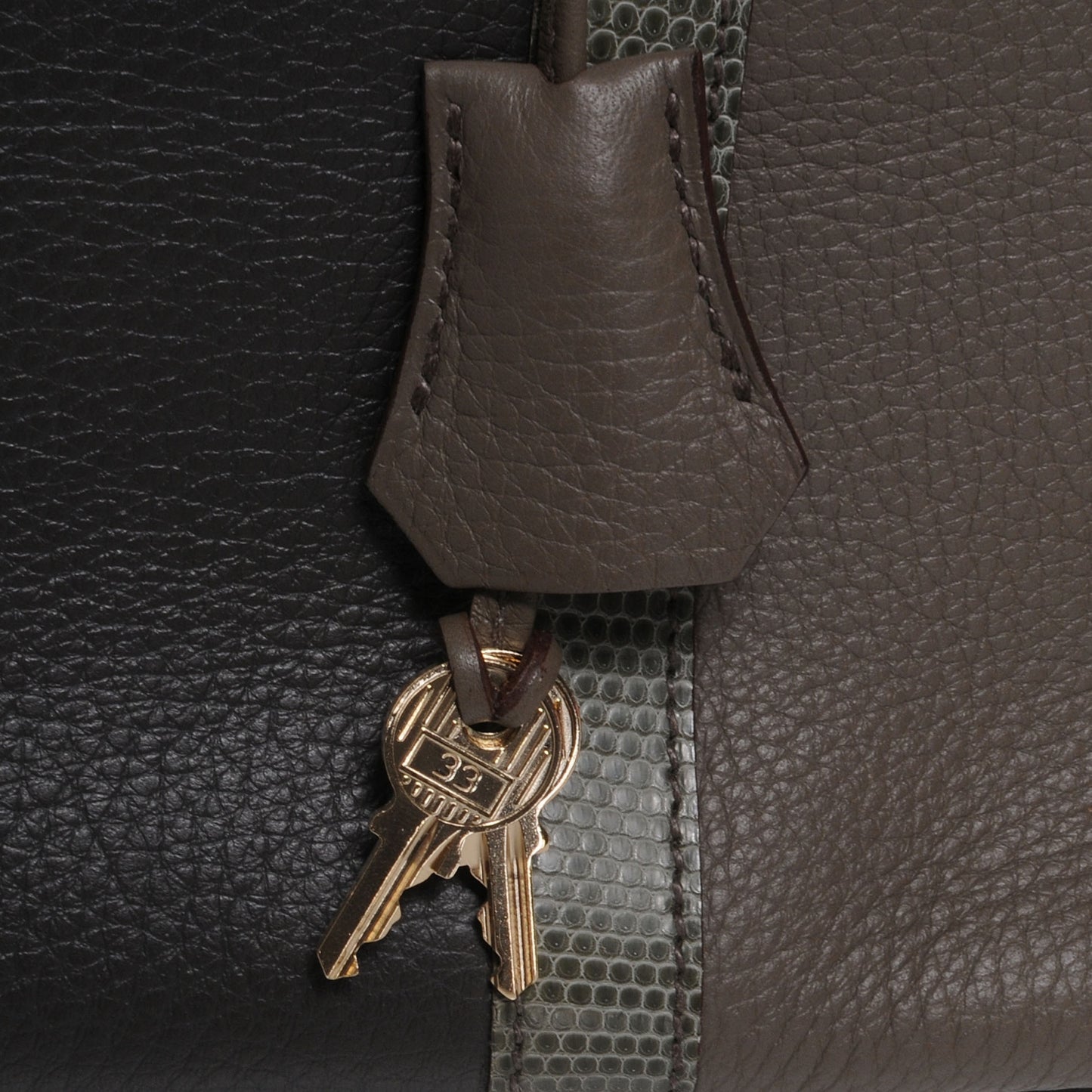 Taurillon Clemence Lizard Club Birkin 35 Etain Graphite