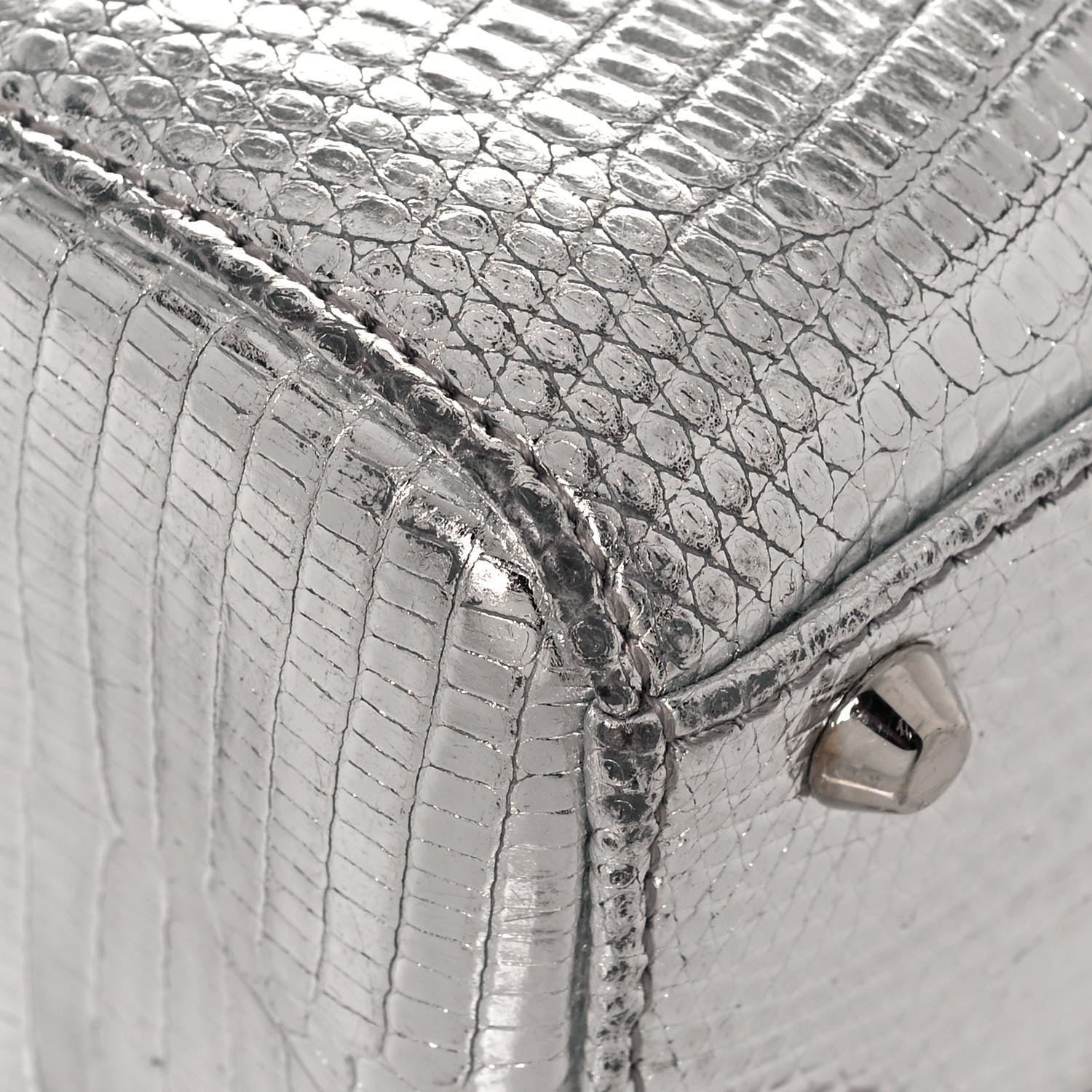 Christian Dior Metallic Lizard Mini Lady Dior Silver 7 of 18