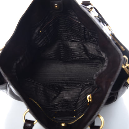 Prada Glace Calfskin Side Pocket Tote Brown 8 of 10