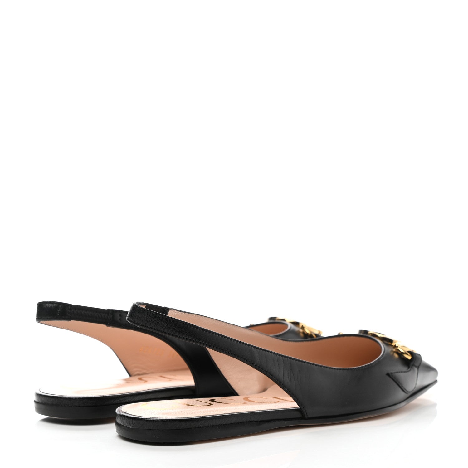 Gucci Malaga Kid Nappa Zumi Slingback Flats 36.5 Black 4 of 10