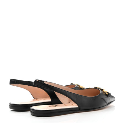 Gucci Malaga Kid Nappa Zumi Slingback Flats 36.5 Black 4 of 10