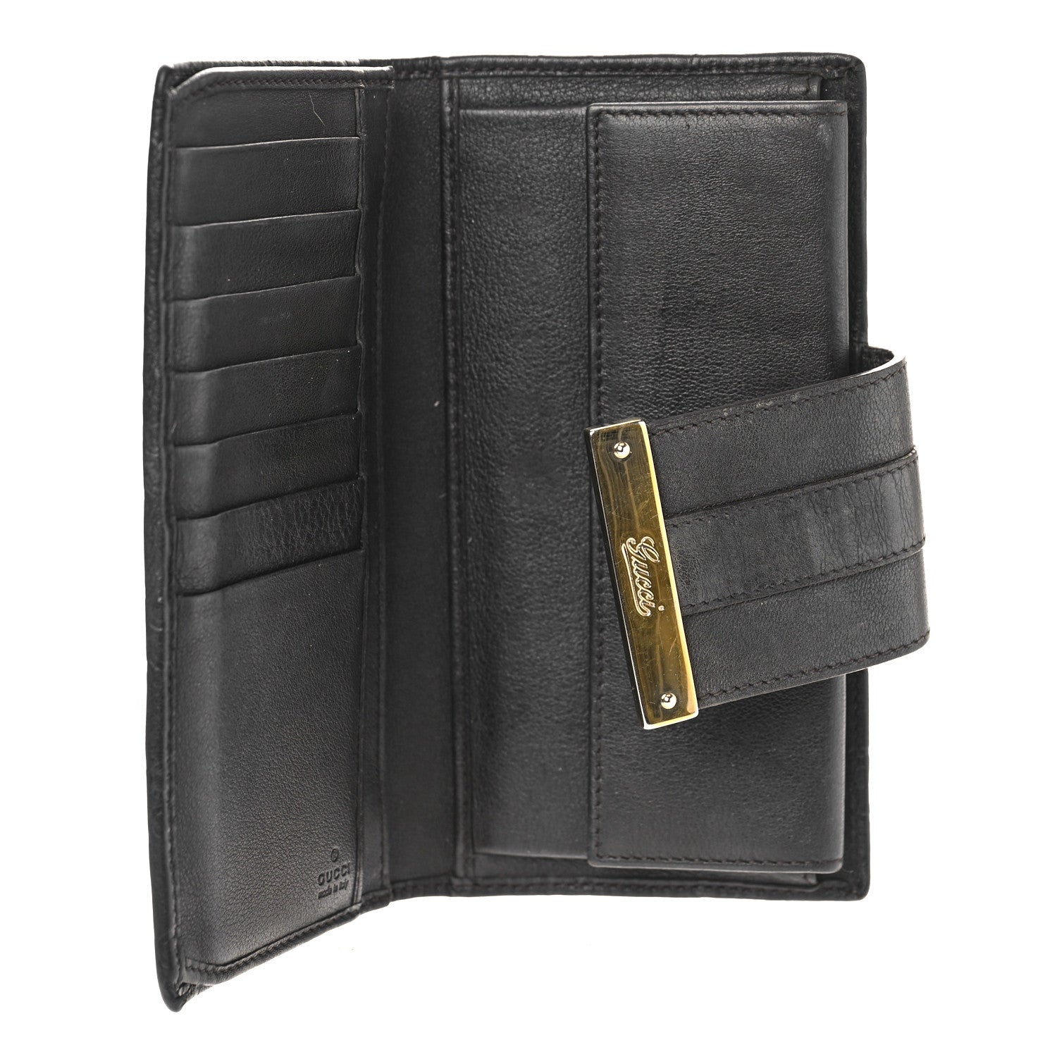 Gucci Guccissima Ladies Web Long Wallet Black 5 of 10