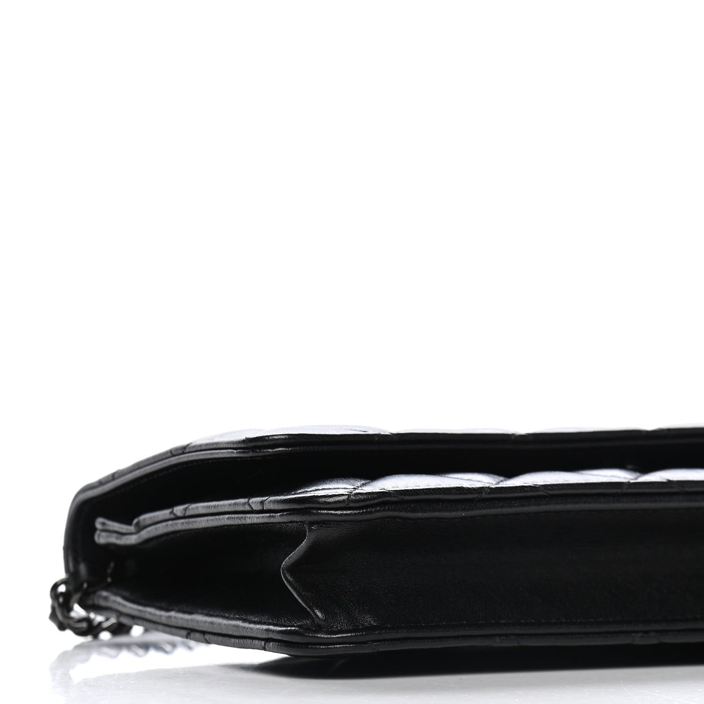 Lambskin Quilted Wallet On Chain WOC So Black