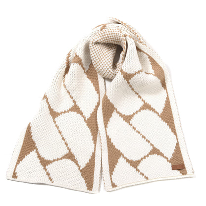 Hermes Cashmere Clic C'est Noue Knit Muffler Camel Ecru 1 of 4