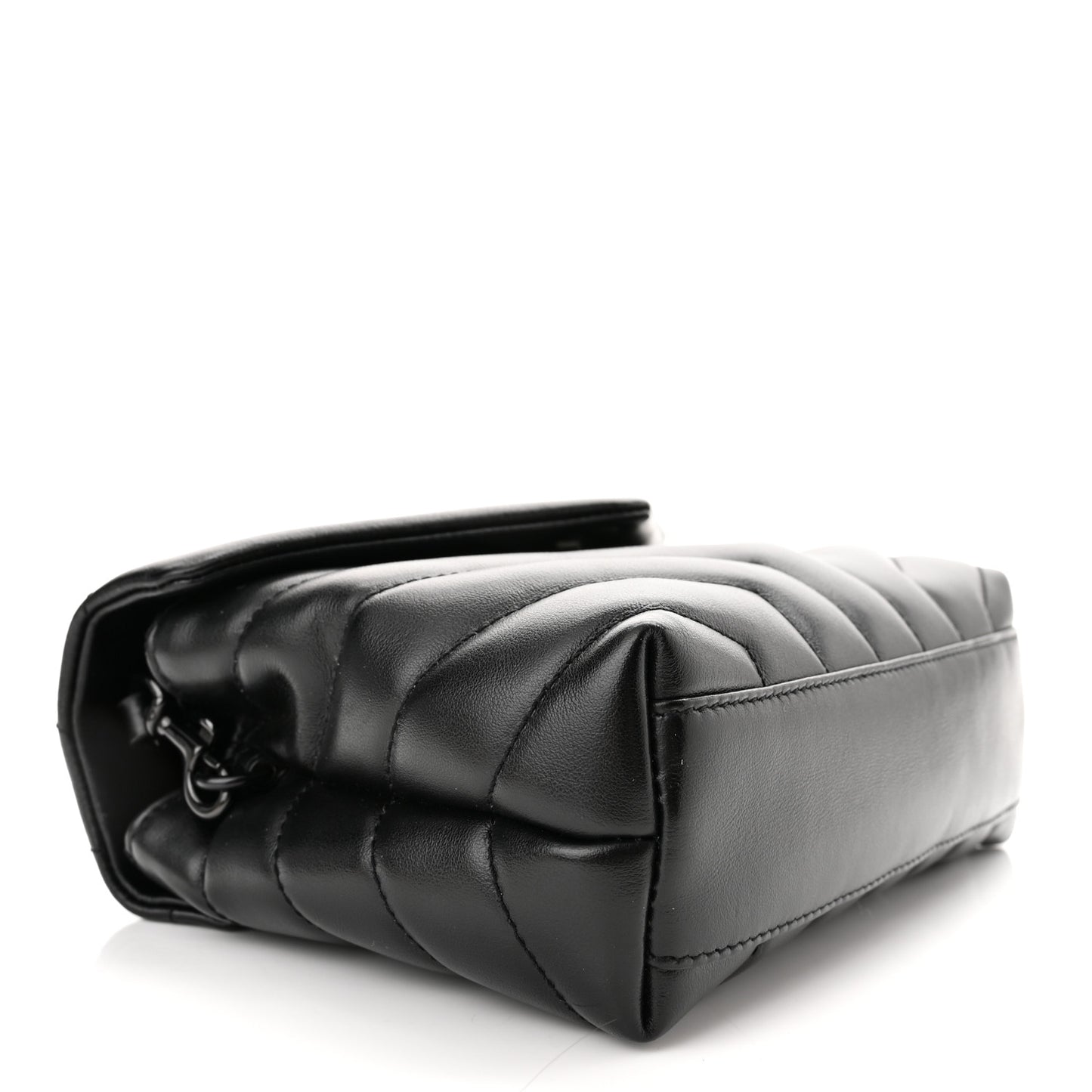 Calfskin Y Quilted Monogram Toy Loulou Crossbody Bag Black