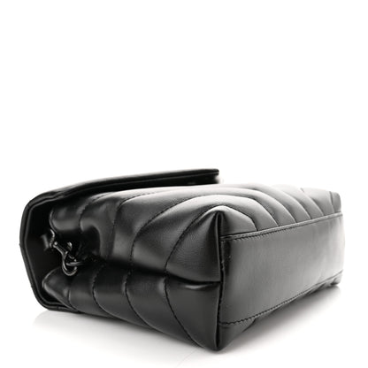 Saint Laurent Calfskin Y Quilted Monogram Toy Loulou Crossbody Bag Black 6 of 12