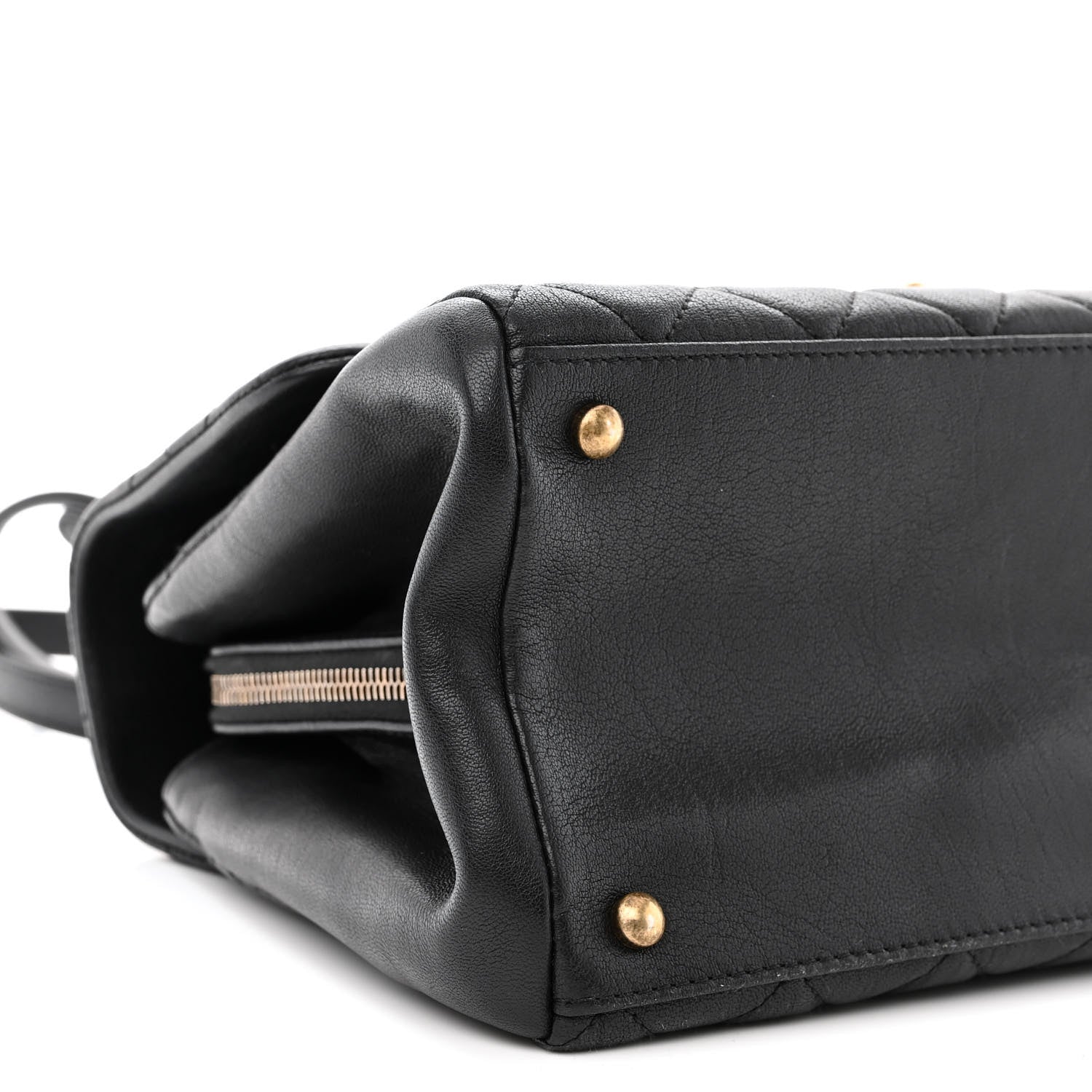 Chanel Shiny Sheepskin Quilted Large Trapezio Flap Black 9 of 13