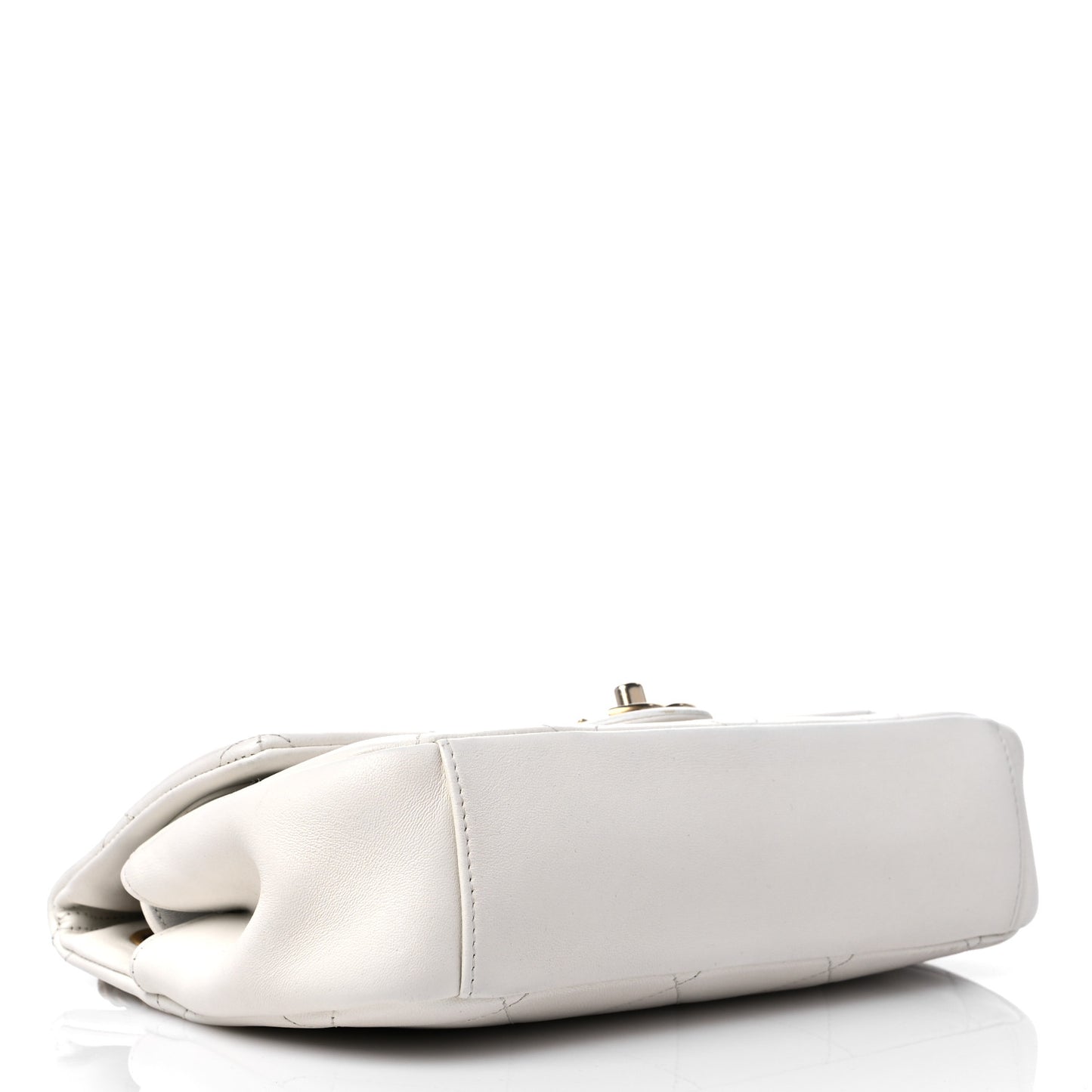 Lambskin A Real Catch Flap Bag White